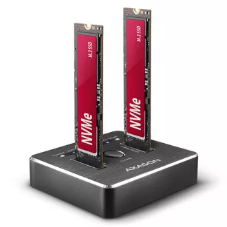 AXAGON ADSA-M2C, USB-C 3.2 Gen 2 - 2x M.2 NVMe SSD CLONE MASTER dokovací stanice AXAGON ADSA-M2C, USB-C 3.2 Gen 2 - 2x M.2 NVMe SSD CLONE MASTER dokovací stanice