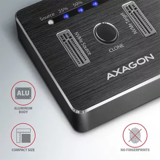 AXAGON ADSA-M2C, USB-C 3.2 Gen 2 - 2x M.2 NVMe SSD CLONE MASTER dokovací stanice AXAGON ADSA-M2C, USB-C 3.2 Gen 2 - 2x M.2 NVMe SSD CLONE MASTER dokovací stanice