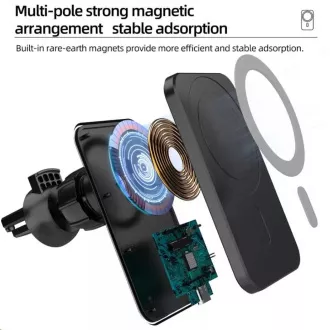 1stCOOL bezdrátová QI nabíječka 15W, magnetická, do auta, MagSafe kompatibilní, černá 1stCOOL bezdrátová QI nabíječka 15W, magnetická, do auta, MagSafe kompatibilní, černá