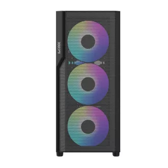 1stCOOL skříň GAMER 5, Mid tower, AU, USB 3.0, USB-C, 2x 140 ARGB Fan, 1x 120 ARGB Fan, bez zdroje, černá