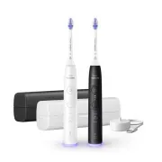 Philips Sonicare 6500 Gentle clean sada elektrických zubních kartáčků, 2 kusy, černá a bílá