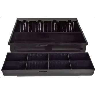 Virtuos pokladní zásuvka S-410C - s kabelem, pořadač 4/8, 9-24V, černá Virtuos pokladní zásuvka S-410C - s kabelem, pořadač 4/8, 9-24V, černá