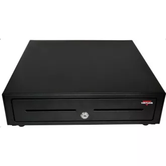 Virtuos pokladní zásuvka S-410C - s kabelem, pořadač 4/8, 9-24V, černá Virtuos pokladní zásuvka S-410C - s kabelem, pořadač 4/8, 9-24V, černá