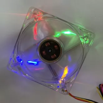 EUROCASE ventilátor 80mm, 12V/0, 15A, prosvětlený RGB (3-pin)