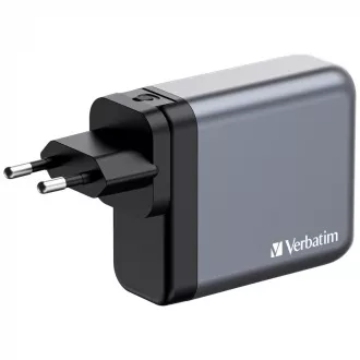 VERBATIM GaN Nabíječka do sítě GNC-200, 200W, 3x USB-C, 1x USB