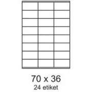 Etikety 70x36mm 3řadé 24etiket na archu 100listů Smartline