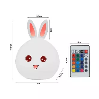 Dětská noční LED lampička KRÁLÍČEK RGB