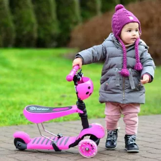 Dětská koloběžka 2v1 BERUŠKA se svítícími LED koly, zelená Dětská koloběžka 2v1 BERUŠKA se svítícími LED koly, zelená