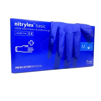 NITRYLEX BASIC - Nitrilové rukavice (bez pudru) tm. modré, 100 ks, M NITRYLEX BASIC - Nitrilové rukavice (bez pudru) tm. modré, 100 ks, M