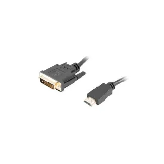 LANBERG připojovací kabel HDMI/A na DVI-D (24+1), M/M, 4K@30Hz, délka 1,8m, černý, dual link, zlacené konektory LANBERG připojovací kabel HDMI/A na DVI-D (24+1), M/M, 4K@30Hz, délka 1,8m, černý, dual link, zlacené konektory