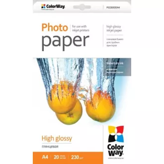 COLORWAY fotopapír/ high glossy 230g/m2, A4/ 20 kusů COLORWAY fotopapír/ high glossy 230g/m2, A4/ 20 kusů