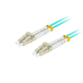 LANBERG optický patch cord MM LC/UPC-LC/UPC duplex 1m LSZH OM3 50/125 průměr 3mm, barva cyan LANBERG optický patch cord MM LC/UPC-LC/UPC duplex 1m LSZH OM3 50/125 průměr 3mm, barva cyan