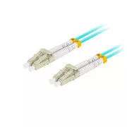 LANBERG optický patch cord MM LC/UPC-LC/UPC duplex 5m LSZH OM3 50/125 průměr 3mm, barva cyan