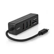Nedis CCGB64785WT01 - USB hub| 1x USB-C | 1x USB-C / 2x USB 2.0 A Female | 3 Porty port(s) | Napájení z USB