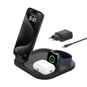 Belkin BOOST CHARGE Qi2 15W 3v1 Magnetický nabíjecí stojan, skládací, černá