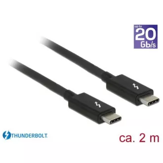 Delock Thunderbolt™ 3 (20 Gb/s) USB-C™ kabel samec > samec pasivní 2,0 m 3 A černý Delock Thunderbolt™ 3 (20 Gb/s) USB-C™ kabel samec > samec pasivní 2,0 m 3 A černý
