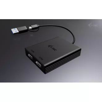I-Tec USB-A/USB-C Dual 4K HDMI Video Adapter I-Tec USB-A/USB-C Dual 4K HDMI Video Adapter