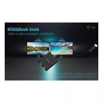I-Tec USB-A/USB-C Dual 4K HDMI Video Adapter I-Tec USB-A/USB-C Dual 4K HDMI Video Adapter