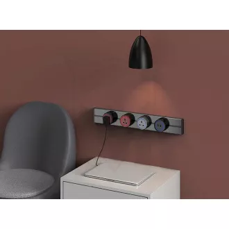Zásuvková lišta - zápustná Viking LZ40G/230V,50Hz/40cm délka/šedá/až 5 modulů/IP20/hliník/zápustná