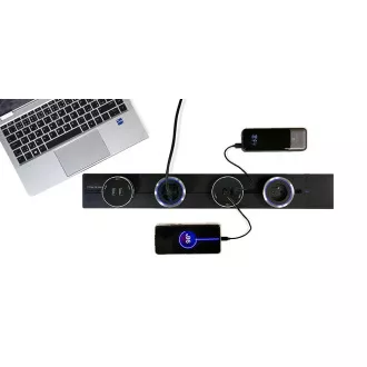 Zásuvková lišta - zápustná Viking LZ40G/230V,50Hz/40cm délka/šedá/až 5 modulů/IP20/hliník/zápustná