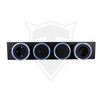 Zásuvková lišta - zápustná Viking LZ40G/230V,50Hz/40cm délka/šedá/až 5 modulů/IP20/hliník/zápustná