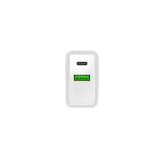 Universální nabíječka Natec RIBERA 20W 1X USB-A + 1X USB-C, bílá Universální nabíječka Natec RIBERA 20W 1X USB-A + 1X USB-C, bílá