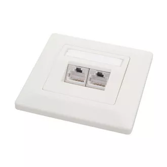 Zásuvka Solarix CAT6 STP 2 x RJ45 pod omítku bílá