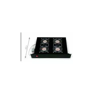 19" horiz.vent.j.4xVent.-220V/92W termost.2U černá
