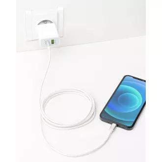ER POWER kabel USB-C/C 3A 60W 200cm bílý ER POWER kabel USB-C/C 3A 60W 200cm bílý