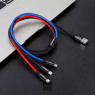 Baseus datový kabel 3v1 microUSB+Lightning+USB-C 1,2m 3,5A Baseus datový kabel 3v1 microUSB+Lightning+USB-C 1,2m 3,5A