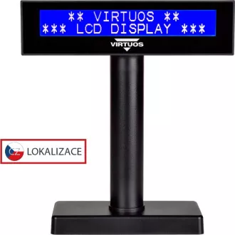 LCD displej Virtuos FL-2026 2x20, serial, černý LCD displej Virtuos FL-2026 2x20, serial, černý