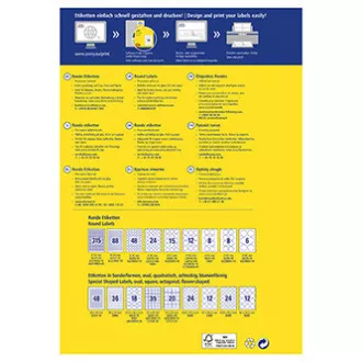 Avery Zweckform etikety 60mm, A4, bílé, 12 etiket, baleno po 10 ks, L3416-10, pro laserové a inkoustové tiskárny, kopírky