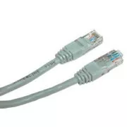 Síťový LAN kabel UTP patchcord, Cat.5e, RJ45 samec - RJ45 samec, 1 m, nestíněný, šedý, economy, DOPRODEJ