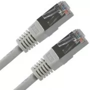Síťový LAN kabel FTP patchcord, Cat.5e, RJ45 samec - RJ45 samec, 15 m, stíněný, šedý, economy, DOPRODEJ