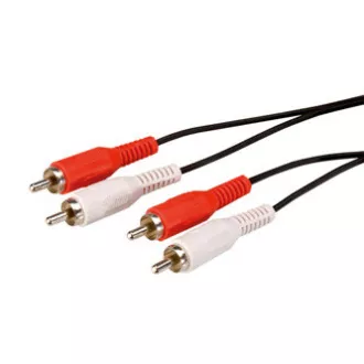 Audio kabel 2x CINCH samec - 2x CINCH samec, 1.5m, černá, Logo blistr, DOPRODEJ