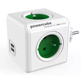 Rozbočovací zásuvka 240V, CEE7 (vidlice) - POWERCUBE, 0.1m, ORIGINAL USB, zelená, POWERCUBE, 4 zásuvky, 2xUSB porty Rozbočovací zásuvka 240V, CEE7 (vidlice) - POWERCUBE, 0.1m, ORIGINAL USB, zelená, POWERCUBE, 4 zásuvky, 2xUSB porty