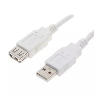 Logo USB prodlužka (2.0), USB A samec - USB A samice, 0.3m, bílá, blistr, DOPRODEJ