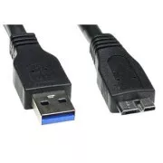 USB kabel (3.0), USB A samec - USB micro B samec, 0.5m, černý, DOPRODEJ