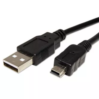 Logo USB kabel (2.0), USB A samec - miniUSB samec, 1m, černý, blistr, DOPRODEJ