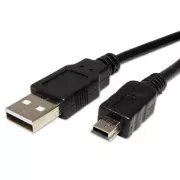 Logo USB kabel (2.0), USB A samec - miniUSB samec, 1.8m, černý, blistr, DOPRODEJ
