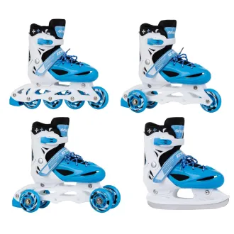 Kolečkové brusle 4v1 Enero KIDS - modro-bílé Kolečkové brusle 4v1 Enero KIDS - modro-bílé