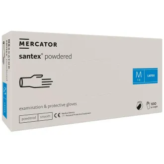 SANTEX POWDERED – Latexové pudrované rukavice tělové, 100 ks SANTEX POWDERED – Latexové pudrované rukavice tělové, 100 ks