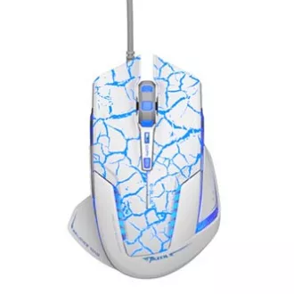 E-blue Mazer Pro Myš drátová, bílo-modrá, 2500DPI