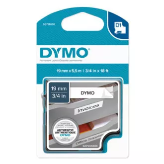 Dymo originální páska do tiskárny štítků, Dymo, 16960, S0718070, černý tisk/bílý podklad, 5.5m, 19mm, D1, speciální - permanentní Dymo originální páska do tiskárny štítků, Dymo, 16960, S0718070, černý tisk/bílý podklad, 5.5m, 19mm, D1, speciální - permanentní